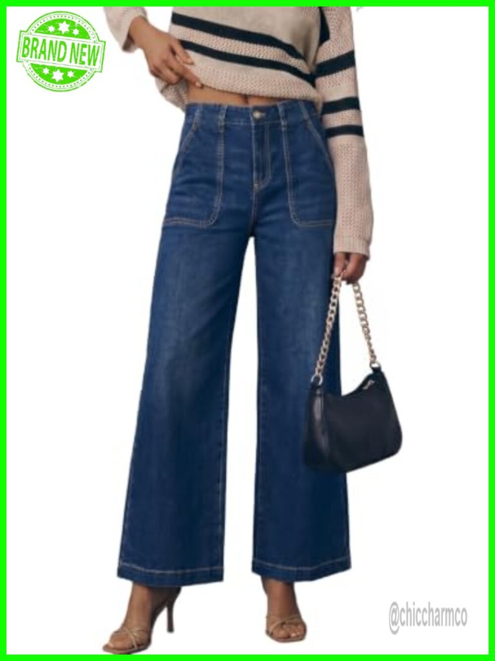 High Waisted Wide Leg Jeans Baggy Denim Pants Women's